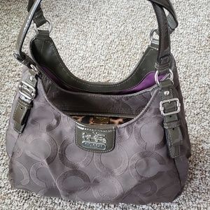 Gray coach handbag